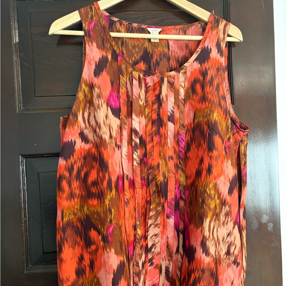 Multicolor Sleeveless silk Women's Top